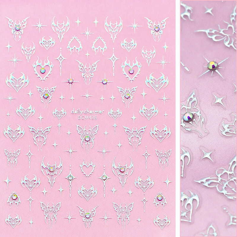 Daily Charme Bejeweled Nail Art Sticker Angelfire Flutter