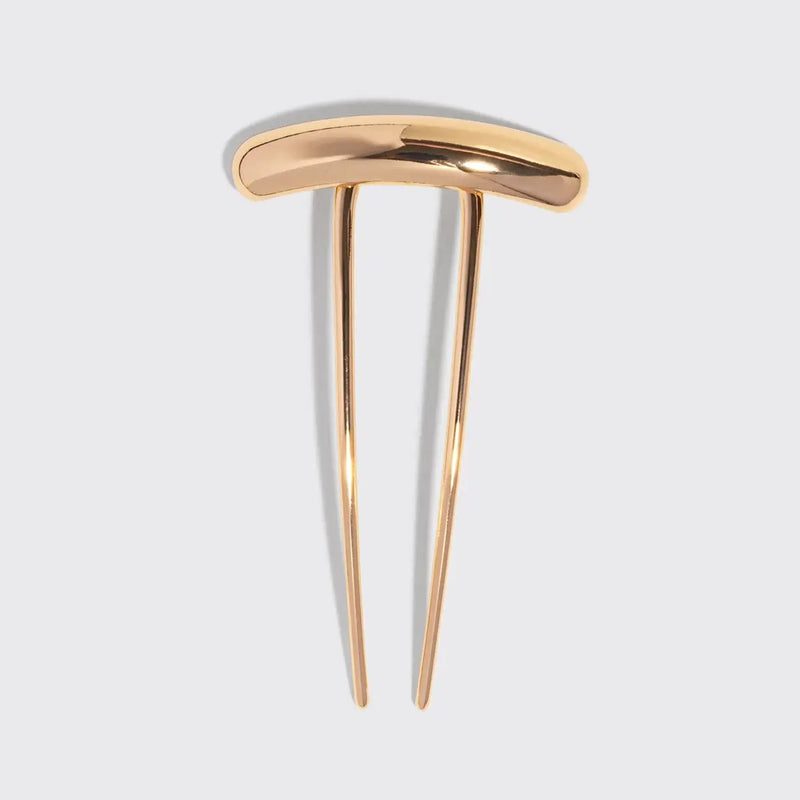 Kitsch Metal Barette French Hair Pin Gold