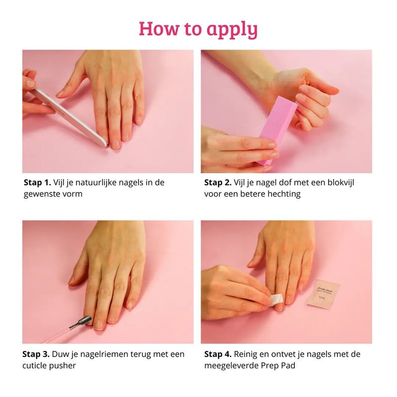 Boozyshop Press On French Nails Black / Pink