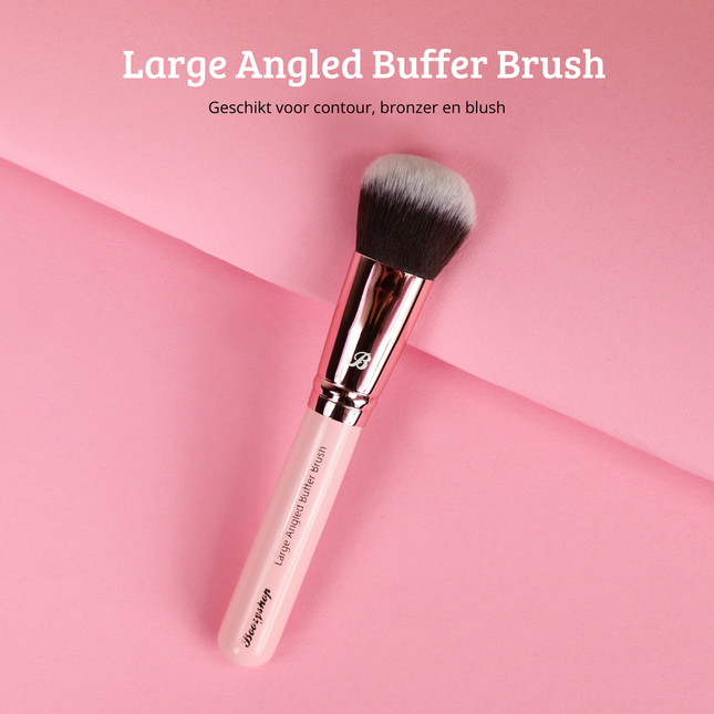 Boozyshop Pink & Rose Gold Large Angled Buffer Brush