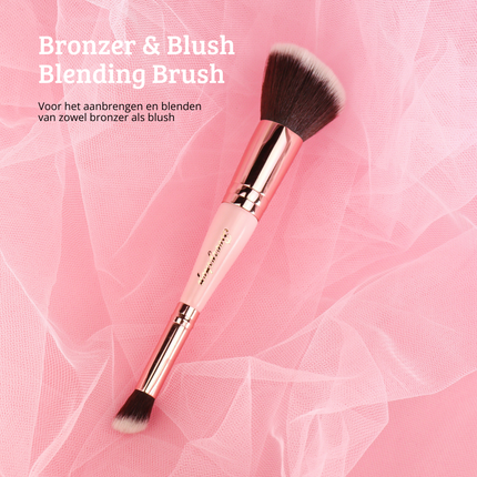 Boozyshop Soft Pink & Gold Bronzer & Blush Blending Brush