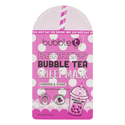 Bubble T Cosmetics Face Sheet Mask In Berries With Aloe Vera & Niacinamide