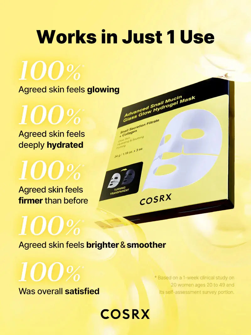 COSRX Advanced Snail Mucin Glass Glow Hydrogel Mask 1 pc