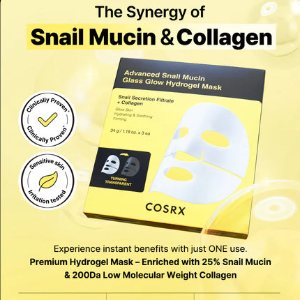 COSRX Advanced Snail Mucin Glass Glow Hydrogel Mask 1 pc