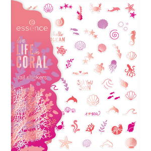 Essence Live LIFE in CORAL Nail Stickers 01 It's A Reef Of Happiness!