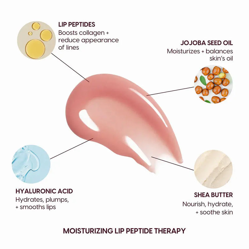 Kara Beauty Lip Syrup Moisturizing Peptide Therapy Mauve Berry