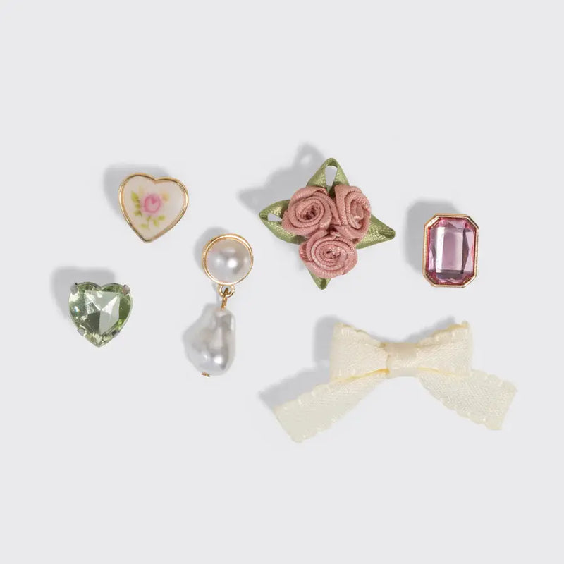 Kitsch Kitschpop Charms 6pc Set Vintage Pink