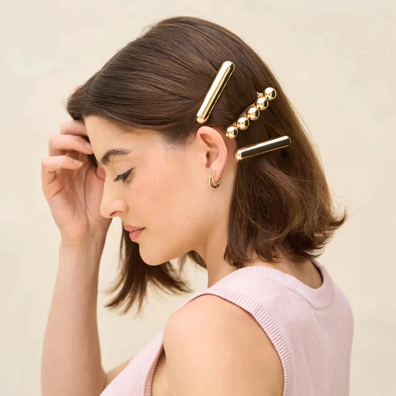Kitsch Metal Barrettes Gold