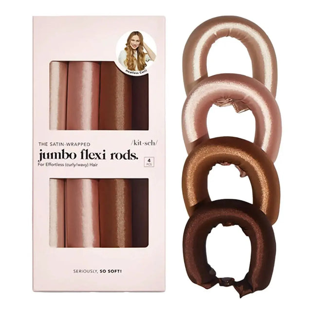 Kitsch Satin Wrapped Jumbo Flexi Rods Rosewood