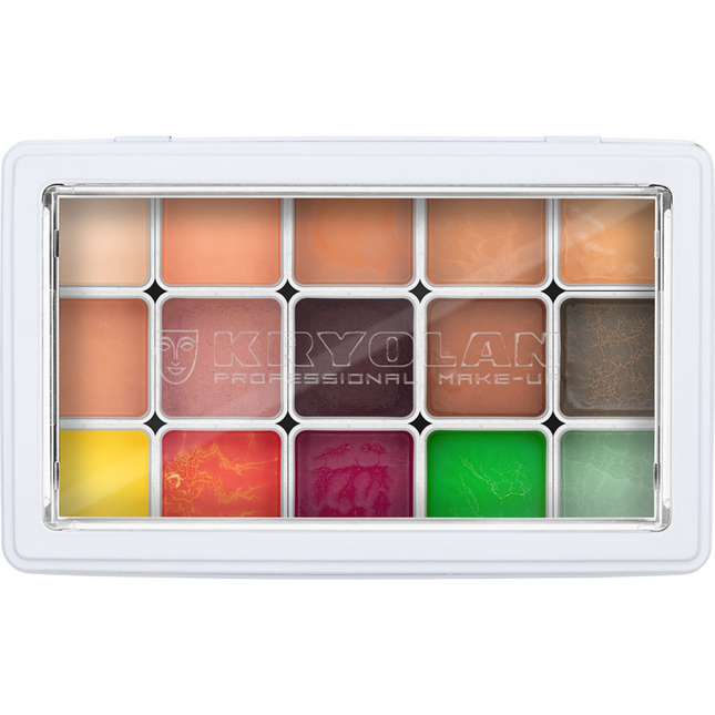 Kryolan Professional Make-up FX Design Color Palette 15 Colors Complexion