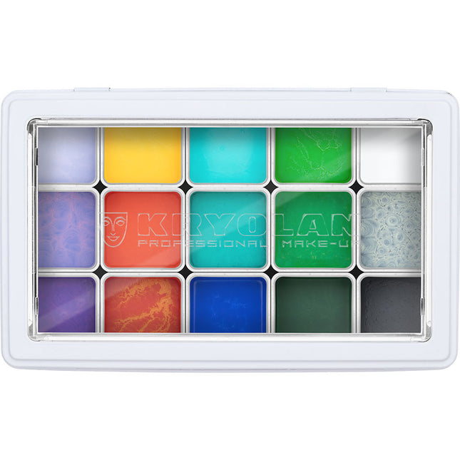 Kryolan Professional Make-up FX Design Color Palette 15 Colors Vivid