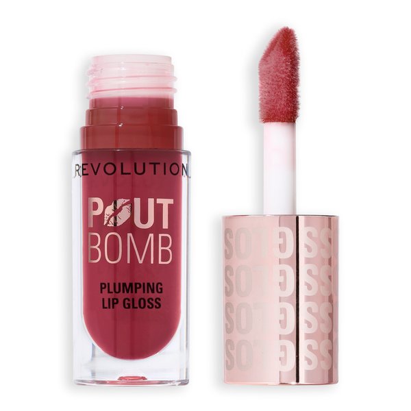 Makeup Revolution Pout Bomb Plumping Gloss Rosewood Rose Pink