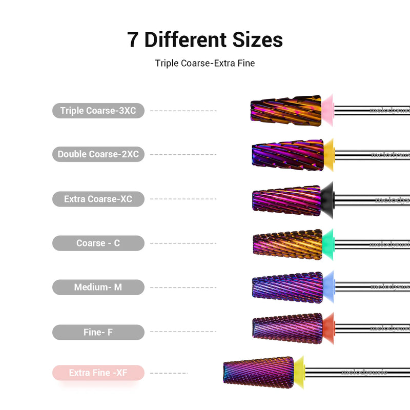 MelodySusie 5-in-1 Cross Cut Tungsten Carbide Nail Drill Bits Medium