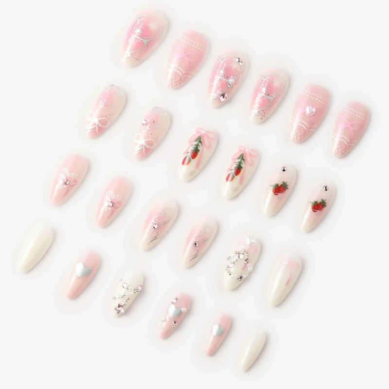 Never Have I Ever Press-On Nails Strawberries N Crème
