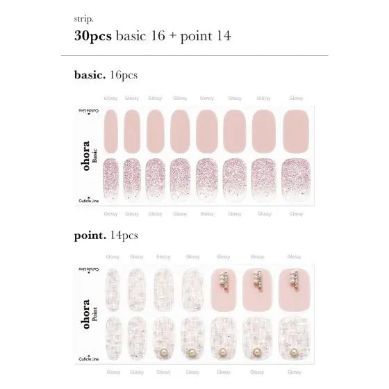 Ohora Semi Cured Gel Nail Strips N Perle De Coco