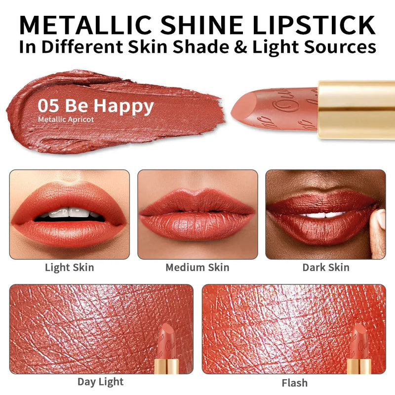 Oulac Metallic Shine Lipstick 05 Be Happy