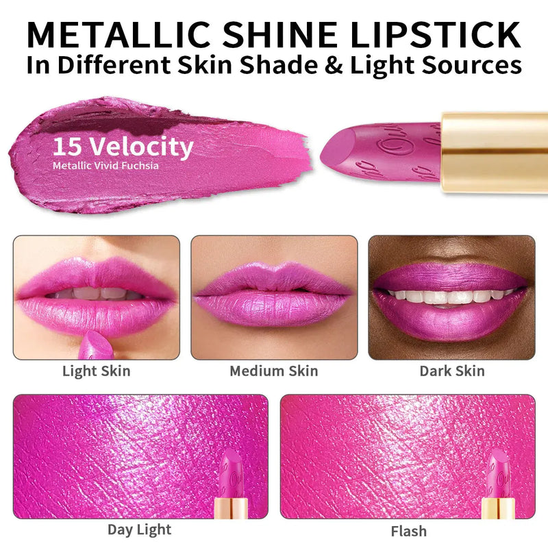 Oulac Metallic Shine Lipstick 15 Velocity