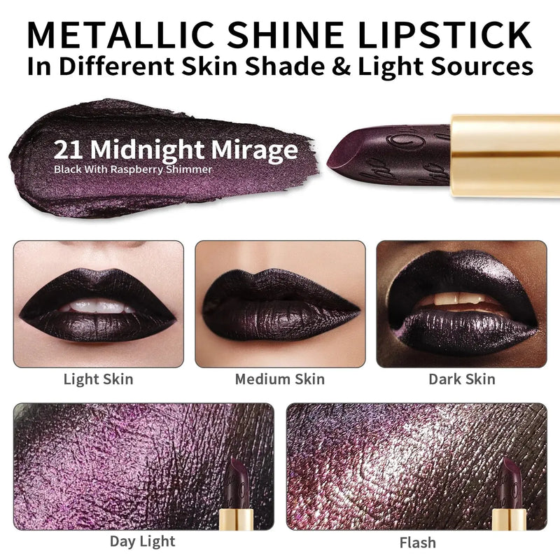 Oulac Metallic Shine Lipstick 21 Midnight Mirage
