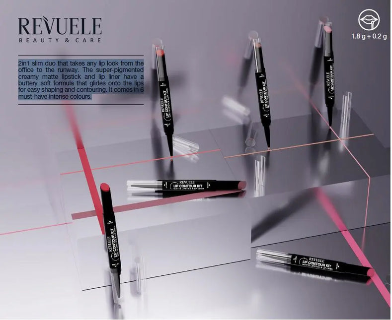 Revuele Matte Lipstick & Lip Liner 01 Ruby