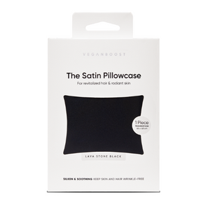 Veganboost Satin Pillowcase Lava Stone Black