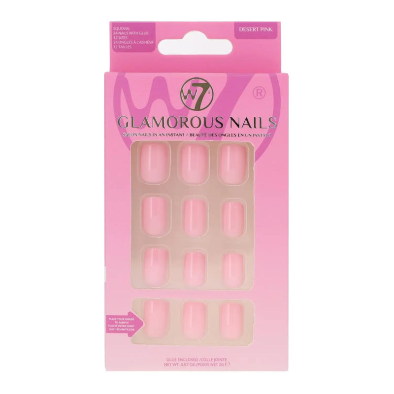 W7 Cosmetics Glamorous Press-On Nails Desert Pink