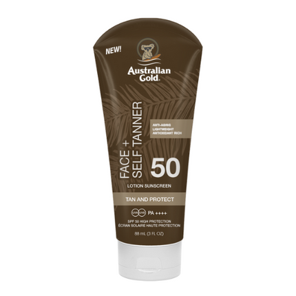 Australian Gold SPF 50 Face Lotion With Self Tanner