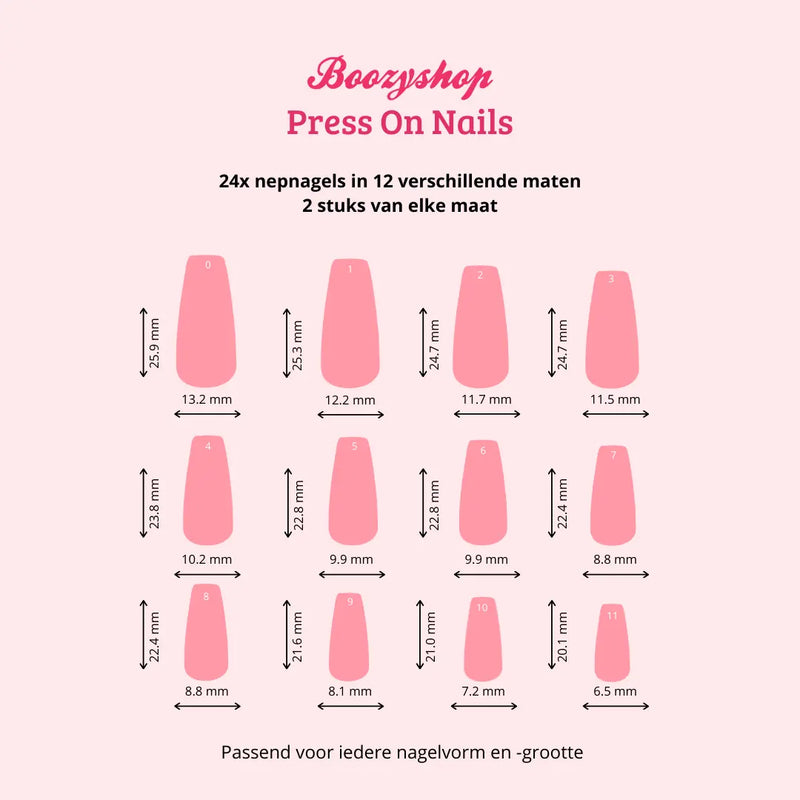 Boozyshop Press On French Nails Nude Goldstrike