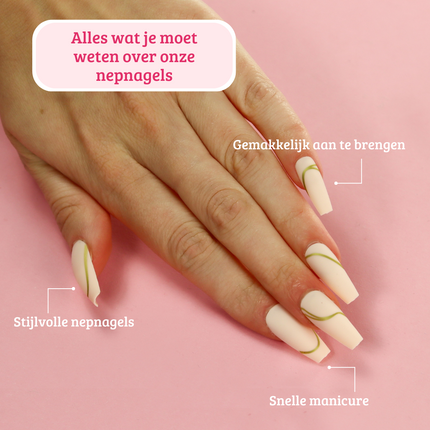 Boozyshop Press On French Nails Nude Goldstrike