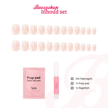 Boozyshop Press On French Nails Ombre Soft Pink