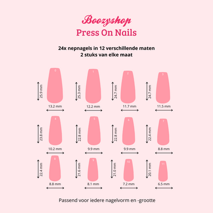 Boozyshop Press On French Nails Sweethearts