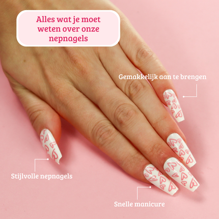 Boozyshop Press On French Nails Sweethearts