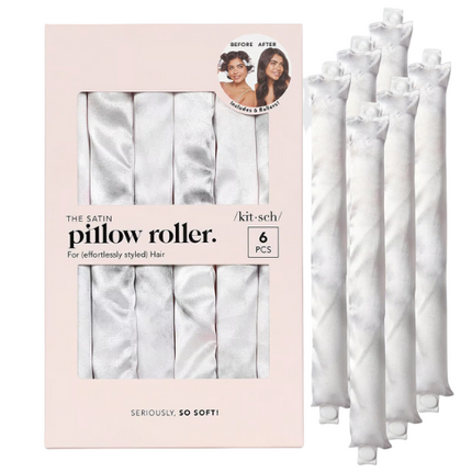 Kitsch Satin Pillow Rollers Marble