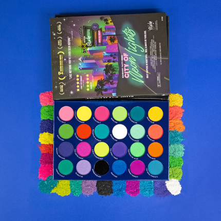 Rude Cosmetics City of Neon Lights 24 Vibrant Pigment & Eyeshadow Palette